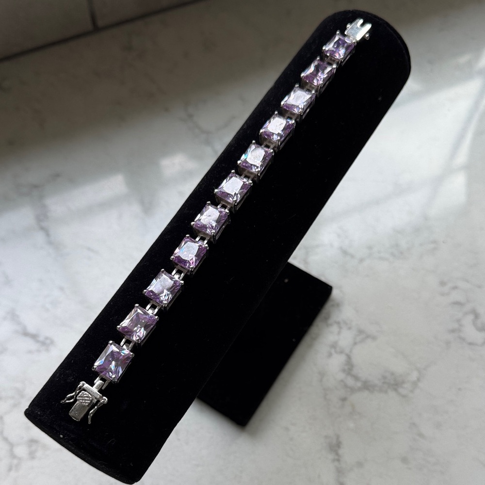 Sterling Silver and Amethyst Bracelet